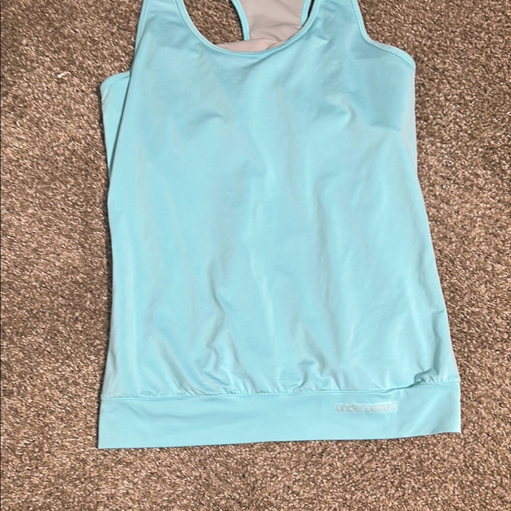 Under Armour teal Fitted Tank Top